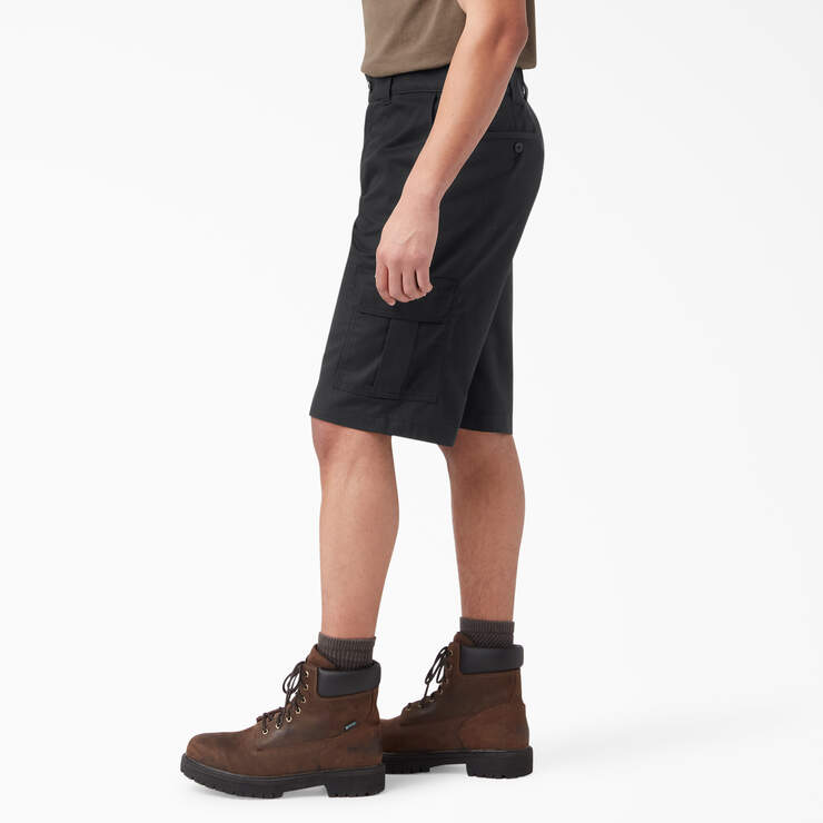 FLEX Relaxed Fit Cargo Shorts, 13" - Black (BK) image number 3