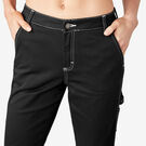 Pantalon menuisier &agrave; revers pour femmes - Black &#40;BKX&#41;