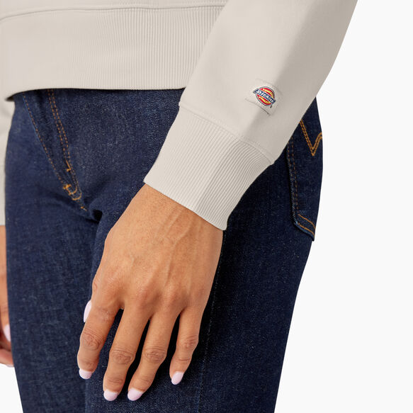 Chandail molletonn&eacute; imprim&eacute; &agrave; encolure ras du cou pour femmes - Cream &#40;CR9&#41;