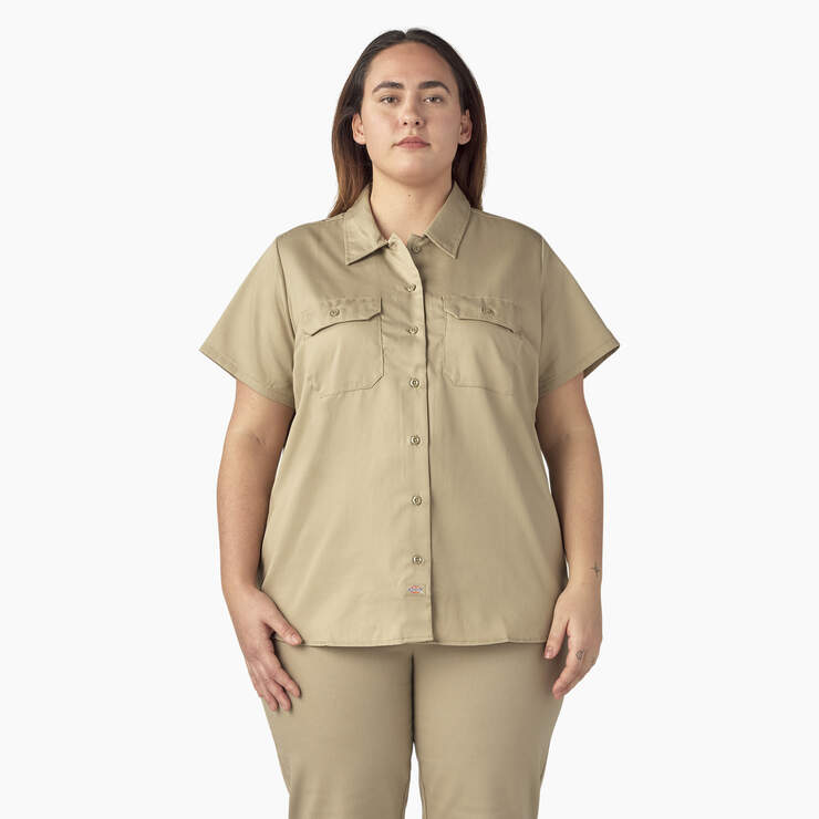 Women's Plus 574 Original Work Shirt - Military Khaki (KSH) image number 1