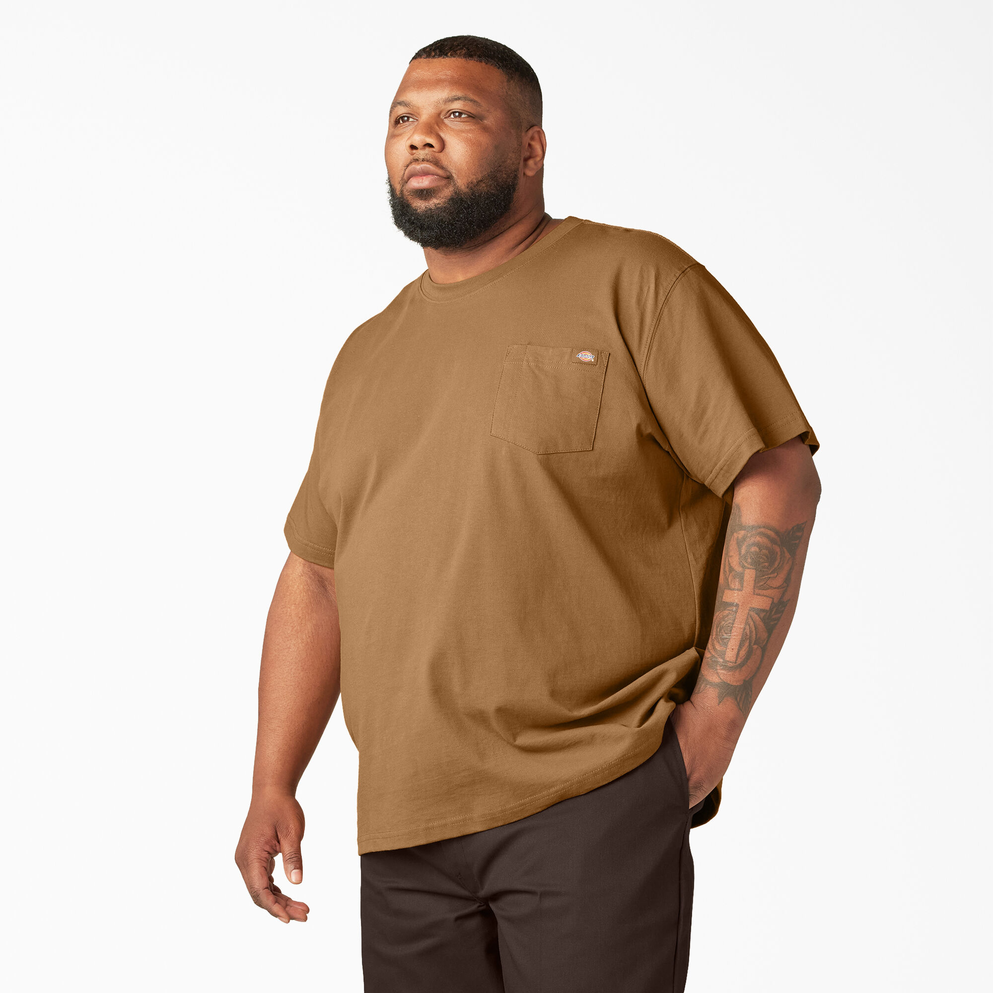 Dickies men's short sleeve on sale heavyweight crew neck pocket tee