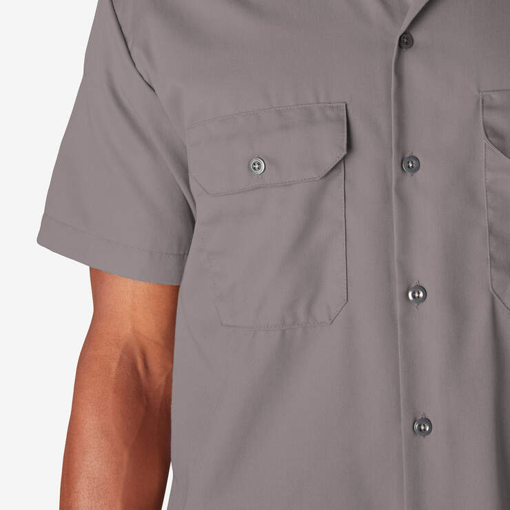 Short Sleeve Work Shirt - Silver (SV) image number 7