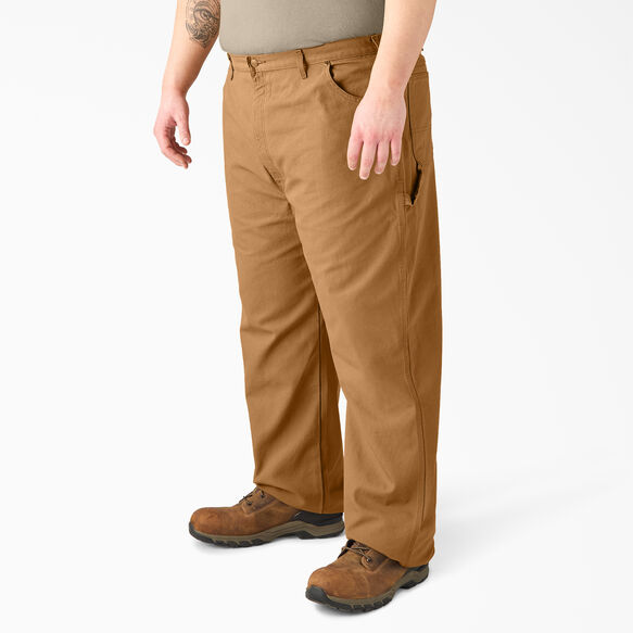 Pantalon menuisier de coupe d&eacute;contract&eacute;e en coutil &eacute;pais - Rinsed Brown Duck &#40;RBD&#41;