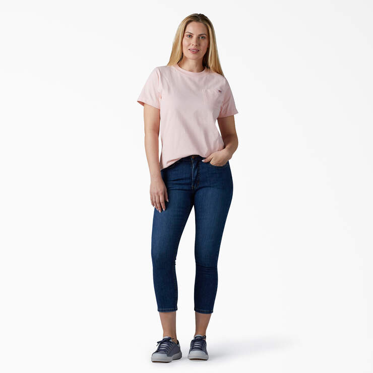 Women's Heavyweight Short Sleeve Pocket T-Shirt - Lotus Pink (LO2) image number 3