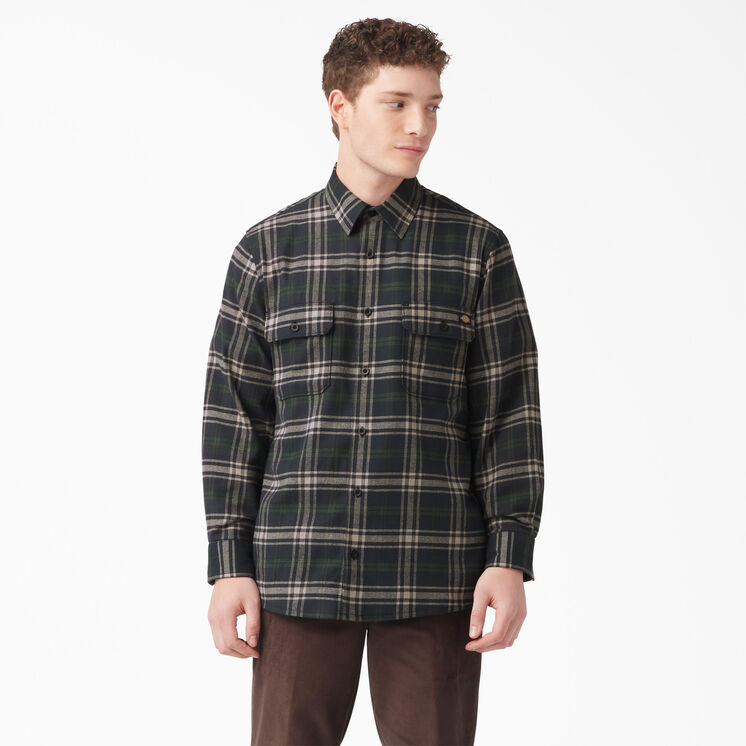 Regular Fit Flex Flannel Shirt - Green/Black Plaid &#40;NPG&#41;