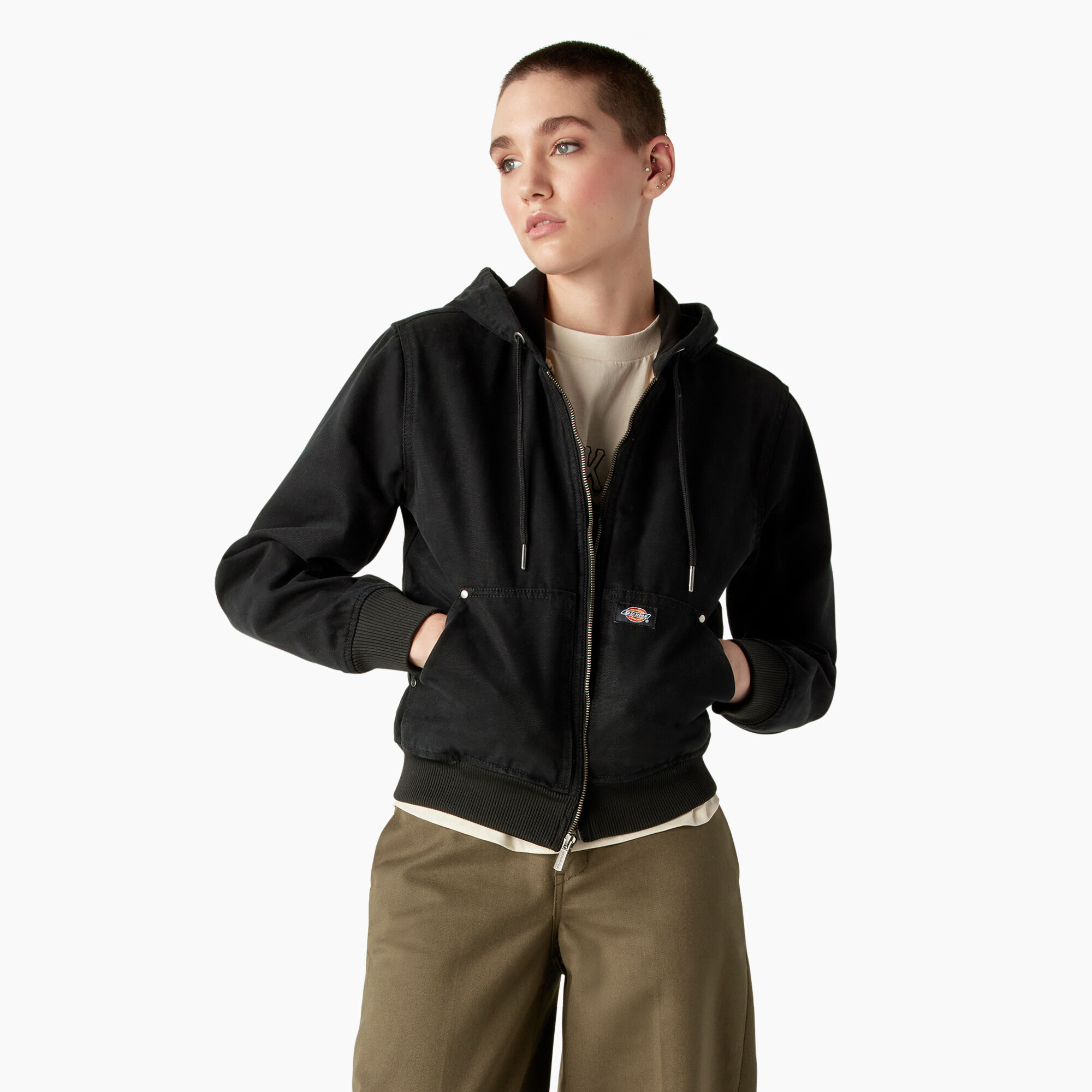 Black canvas jacket women's store