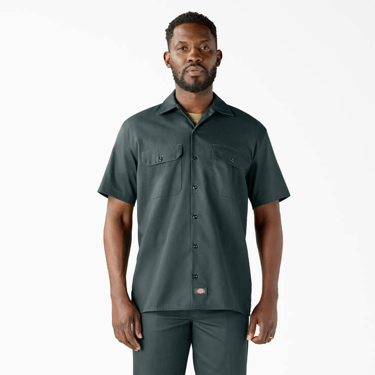 Short Sleeve Work Shirt - Hunter Green (GH) image number 1