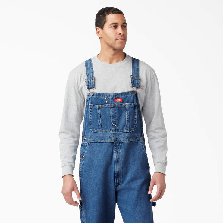 Stonewashed Indigo Bib Overalls - Stonewashed Indigo Blue (SNB) image number 7