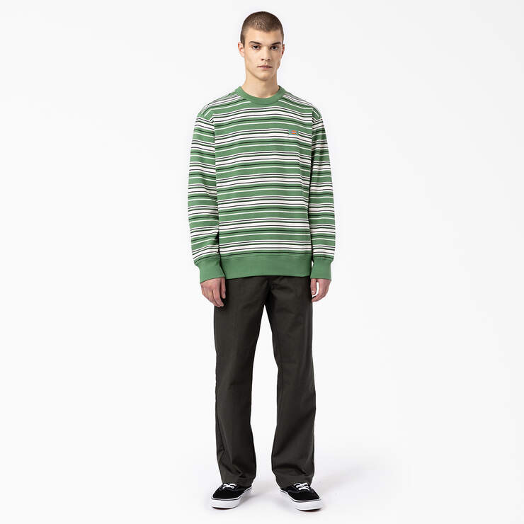 Westover Striped Crew Neck Sweatshirt - Dark Ivy Variegated Stripe (DSV) image number 3