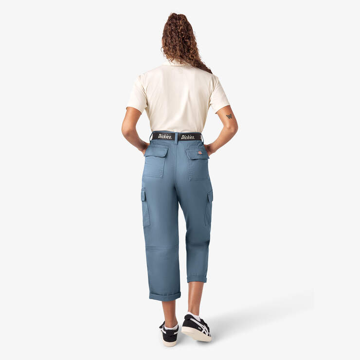 Women's Relaxed Fit Cropped Cargo Pants - Coronet Blue (CNU) image number 6