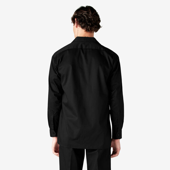 Chemise a manches longues chemise de travail devant solides - Black &#40;BK&#41;