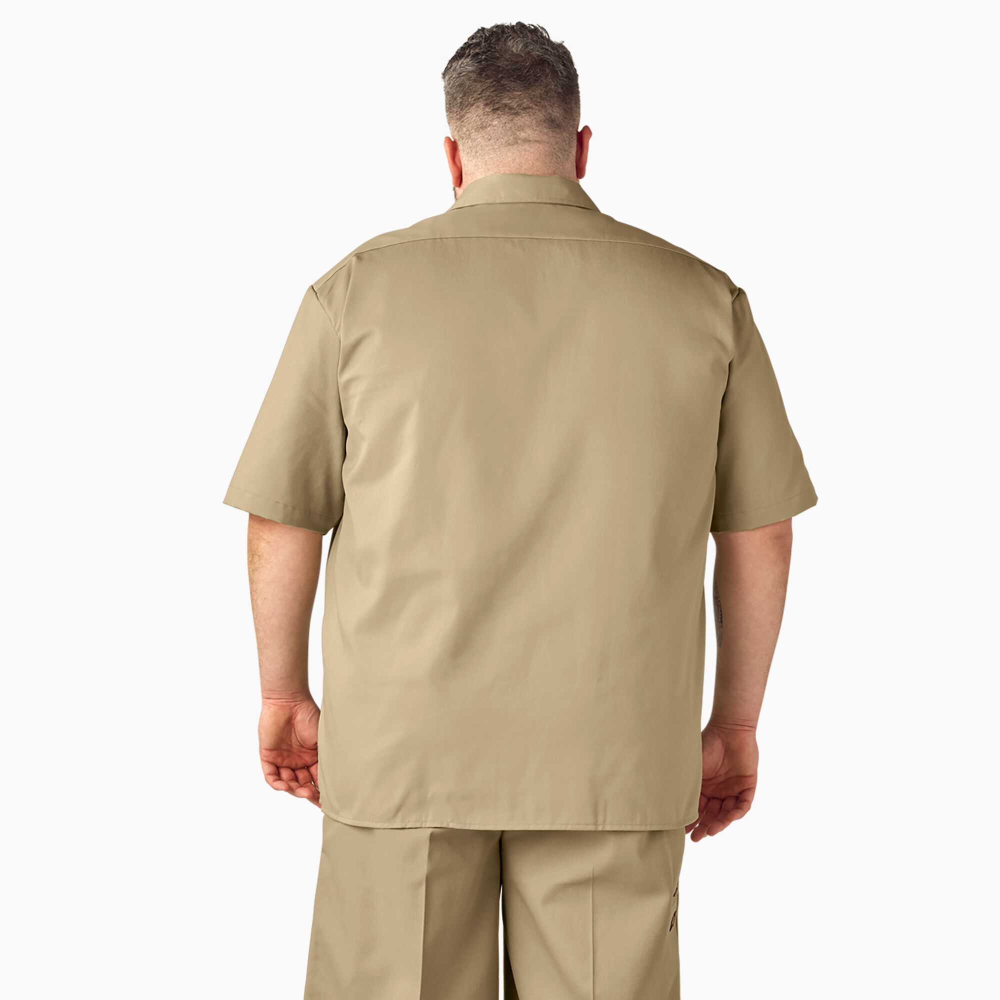 Khaki short sleeve shirt mens discount