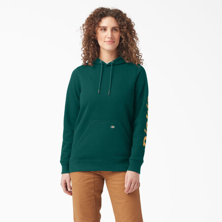 Women&#39;s Heavyweight Logo Sleeve Pullover - Forest Green &#40;FT&#41;