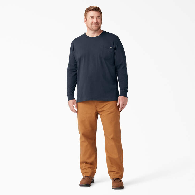 Heavyweight Long Sleeve Pocket T-Shirt - Dark Navy (DN) image number 8