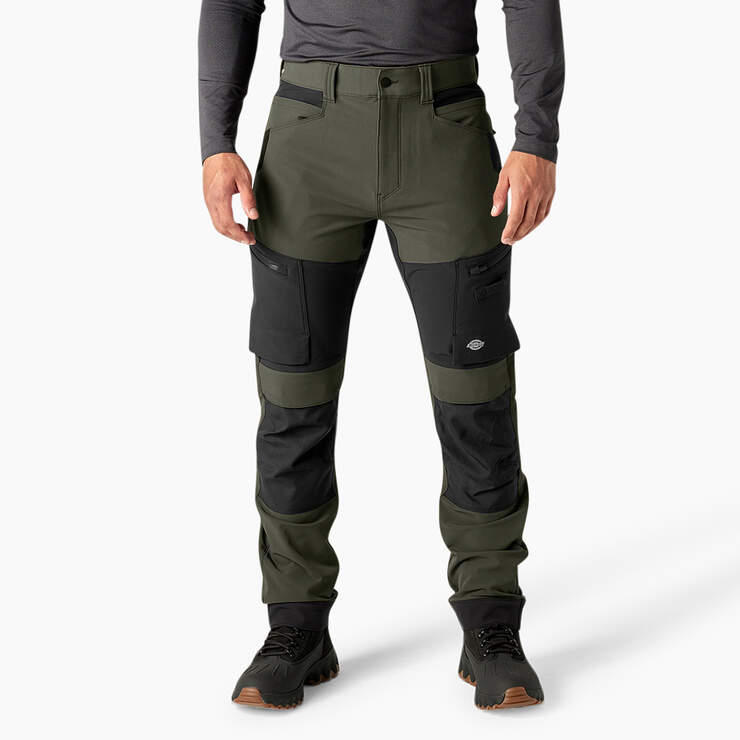 FLEX Slim Fit Double Knee Tapered Pants - Moss/Black (CMB) image number 1