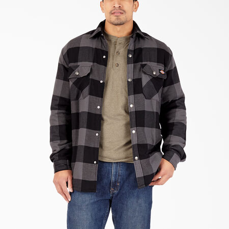 Veste-chemise en molleton long et flanelle Hydroshield - Black Dark Slate Buffalo Plaid &#40;TP1&#41;