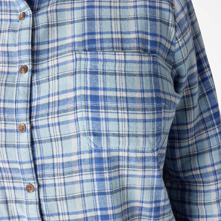 Chemise en flanelle à motif tartan à manches longues pour femmes taille plus - Clear Blue/Orchard Plaid (B2Y) numéro de l’image 8