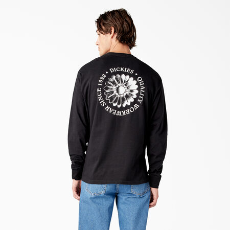 Garden Plain Graphic Long Sleeve T-Shirt - Black &#40;KBK&#41;