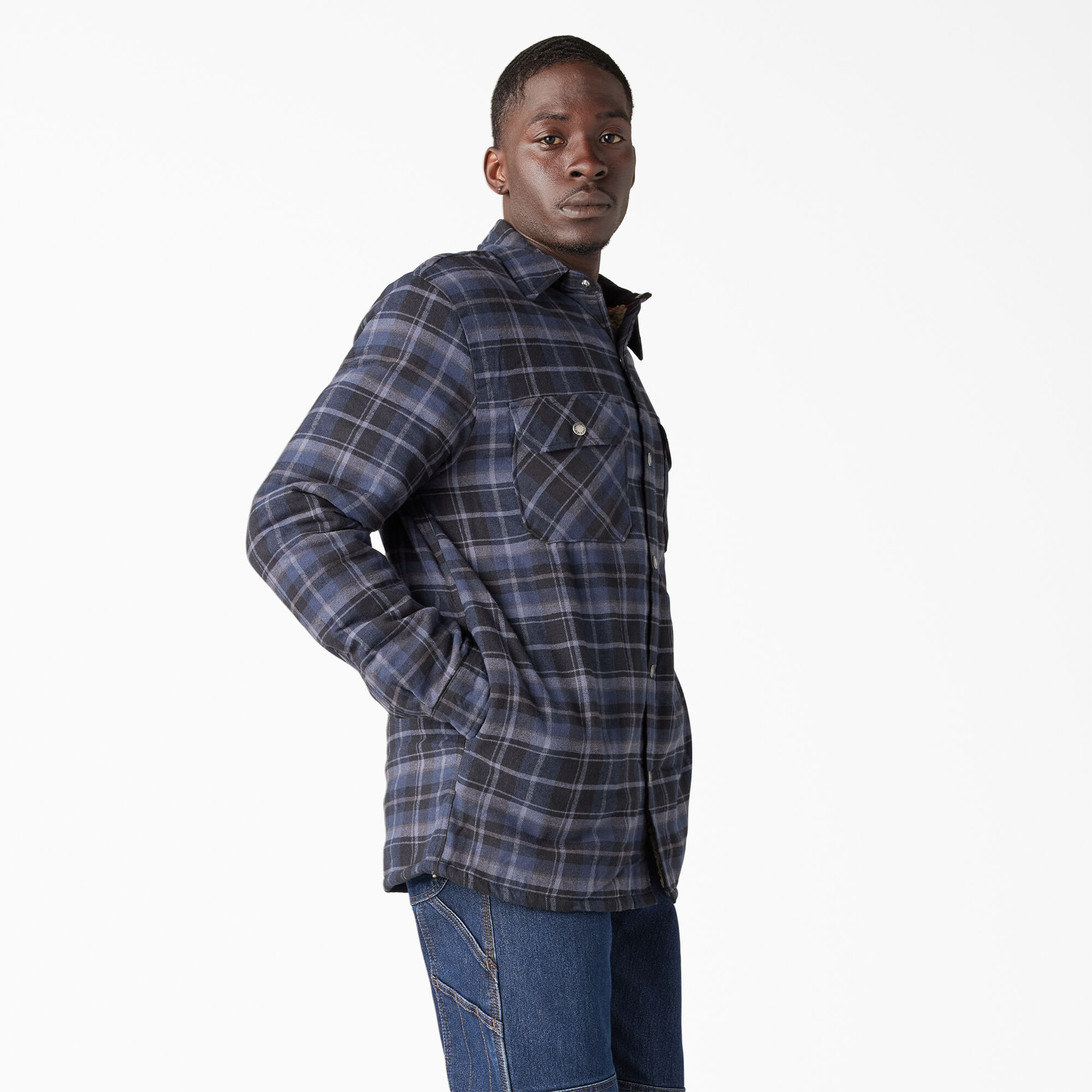 High Pile Fleece Lined Flannel Shirt Jacket with DWR | Men's Shirt