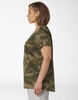 Women&#39;s Plus Short Sleeve V-Neck T-Shirt - Light Sage Camo &#40;LSC&#41;