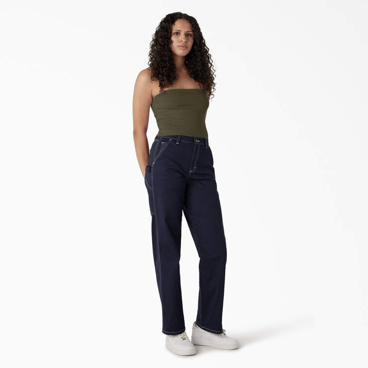 Women's Knit Tube Top - Military Green (ML) image number 4