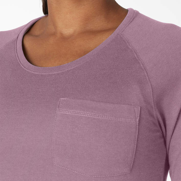 Women's Cooling Long Sleeve Pocket T-Shirt - Mauve Shadow Heather (VSH) image number 5