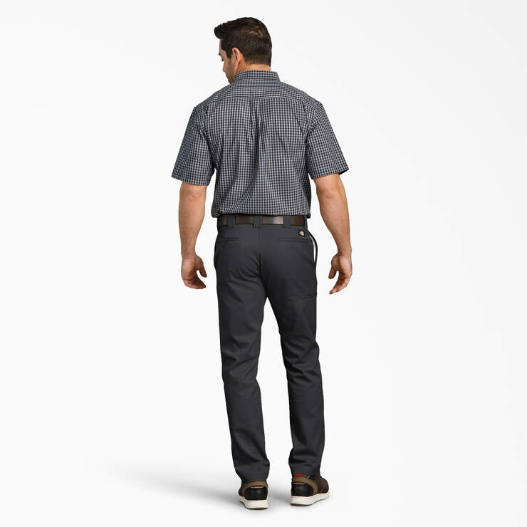 Slim Fit Tapered Leg Multi-Use Pocket Work Pants - Black (BK) image number 5