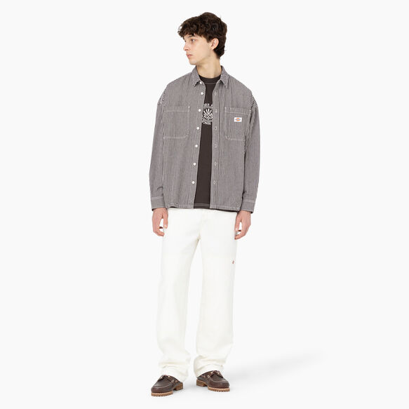 Hickory Stripe Long Sleeve Work Shirt - Ecru/Brown &#40;EUB&#41;