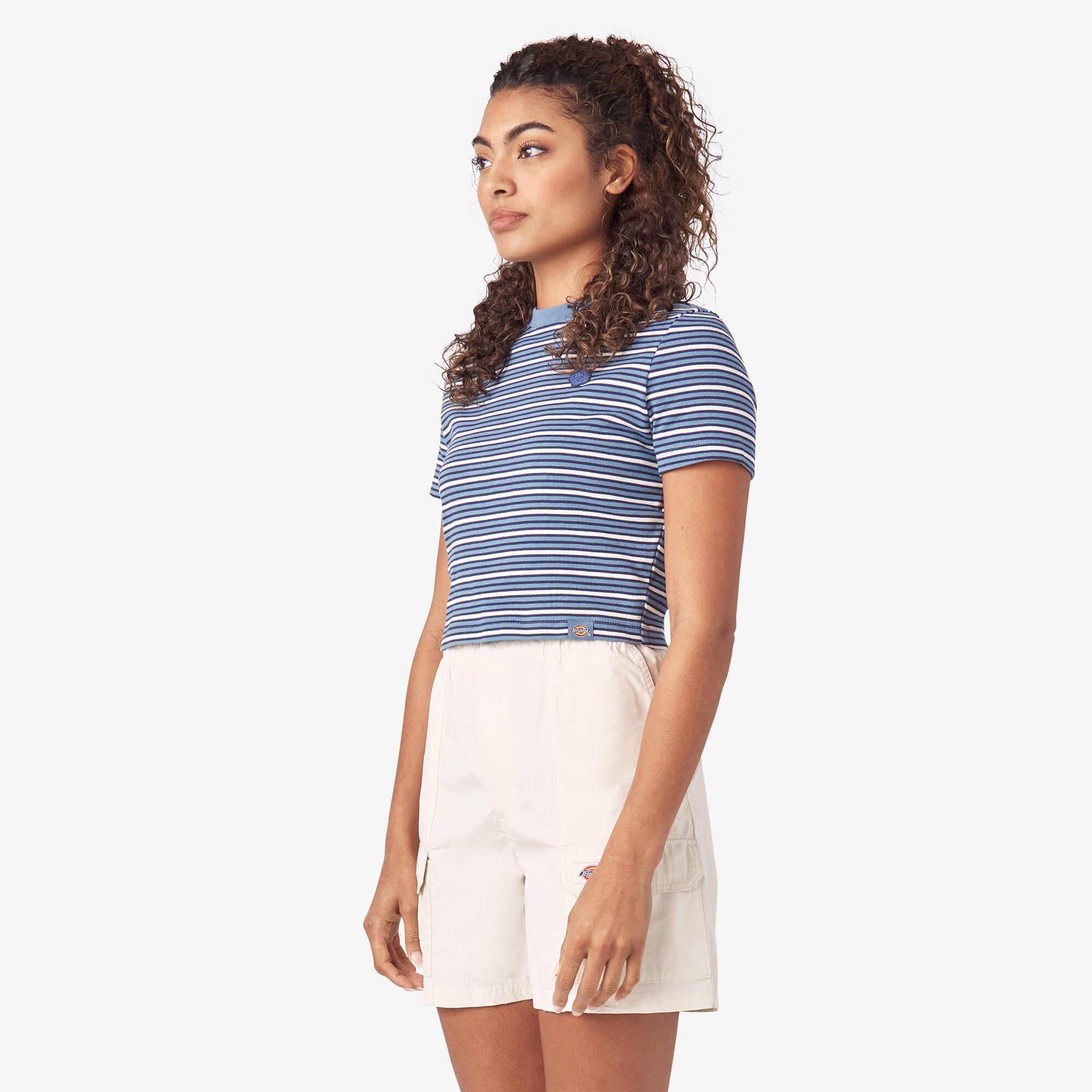 Blue white striped t shirt women's online