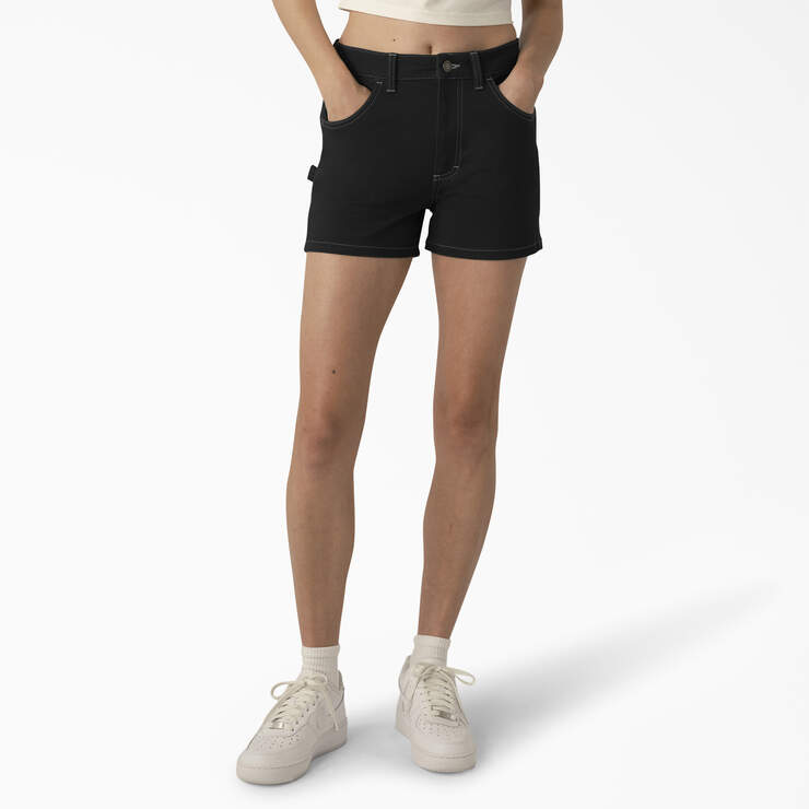 Women's Carpenter Shorts, 3" - Black (BKX) image number 1