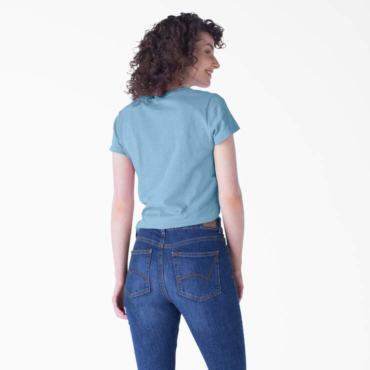 T-shirt à encolure en V et manches courtes pour femmes - Dusty Blue (DL) numéro de l’image 2