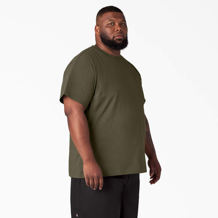 Heavyweight Short Sleeve Pocket T-Shirt - Military Green (ML) image number 8