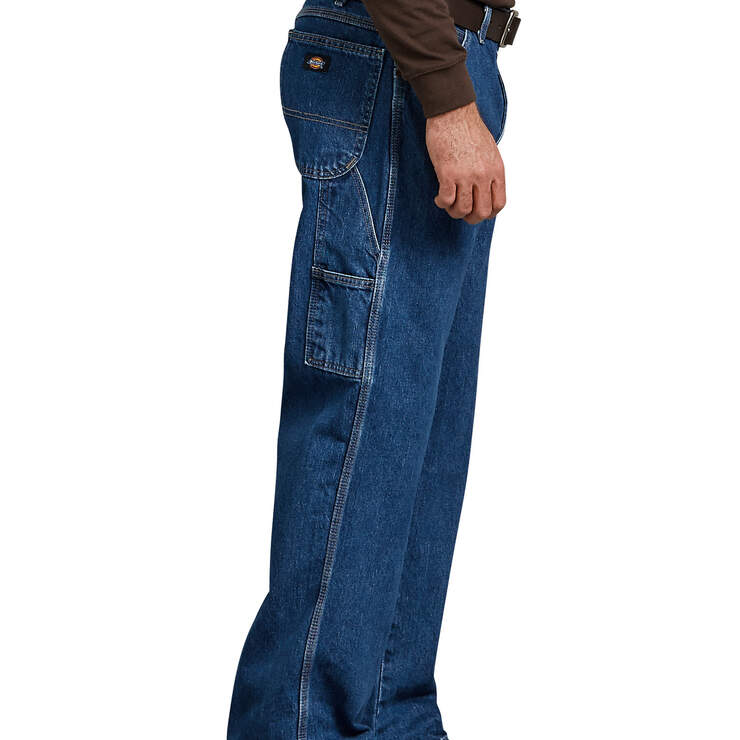 Loose Fit Carpenter Denim Jeans - Stonewashed Indigo Blue (SNB) image number 3