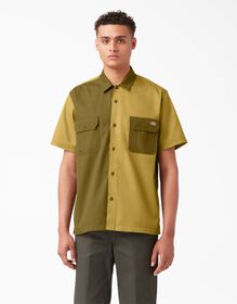 Chemise de travail brod&eacute;e &agrave; manches courtes - Rinsed Military/Moss Green &#40;R2G&#41;