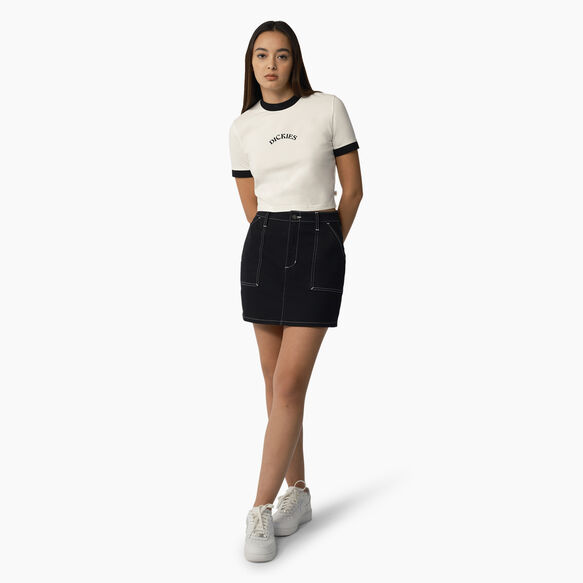Jupe menuisier &agrave; taille haute pour femmes - Black &#40;BKX&#41;