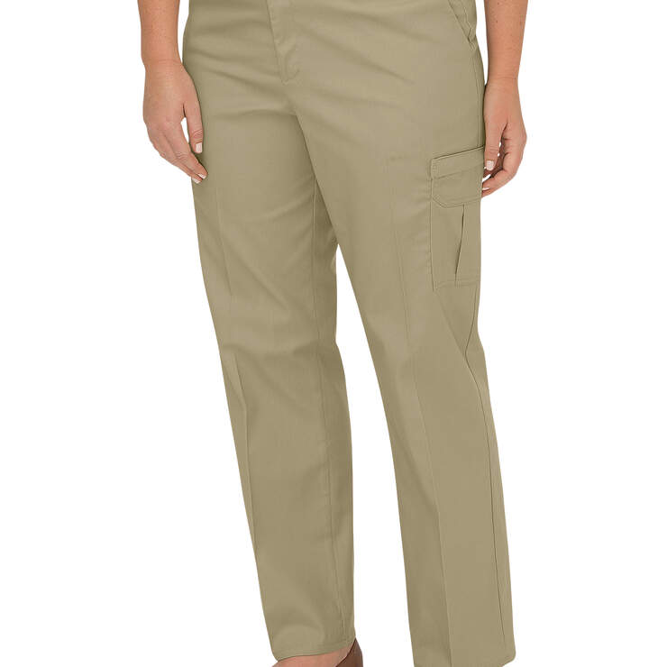 Pantalon cargo décontracté de qualité supérieure à jambe droite pour femmes (Plus) - Desert Sand (DS) numéro de l’image 1