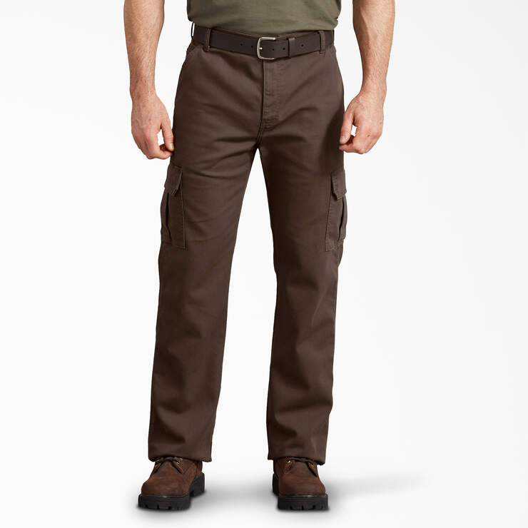 Pantalon cargo de coupe standard en coutil - Stonewashed Timber Brown (STB) numéro de l’image 1