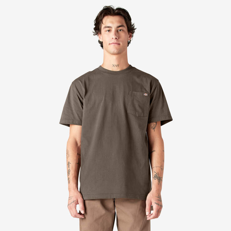 T-shirt épais à manches courtes et à poche - Chocolate Brown (CB) numéro de l’image 1