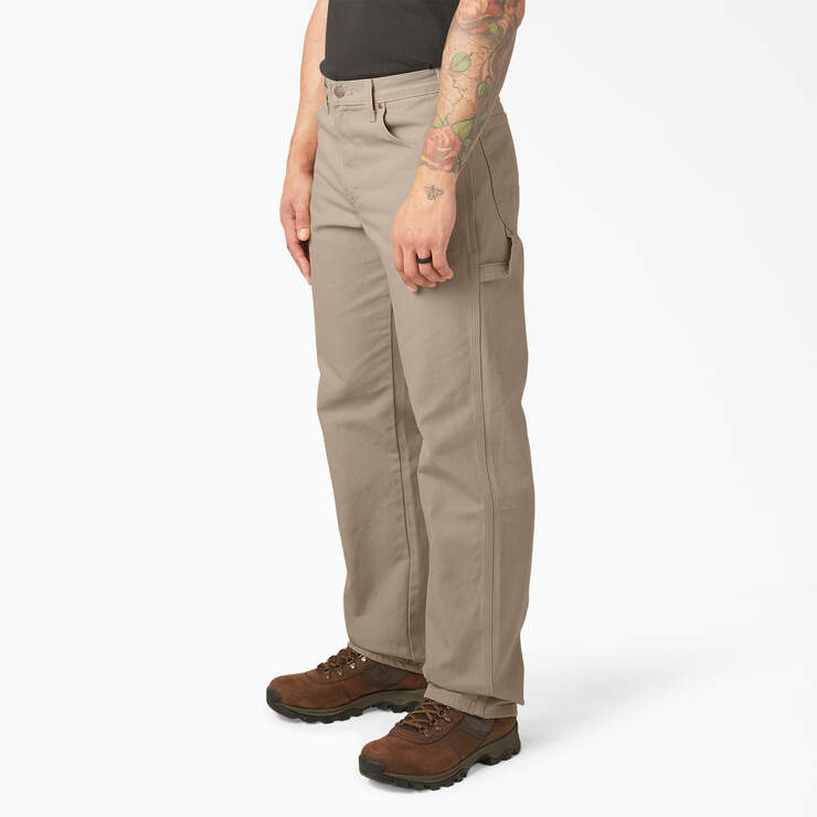 Relaxed Fit Heavyweight Duck Carpenter Pants - Rinsed Desert Sand (RDS) image number 3