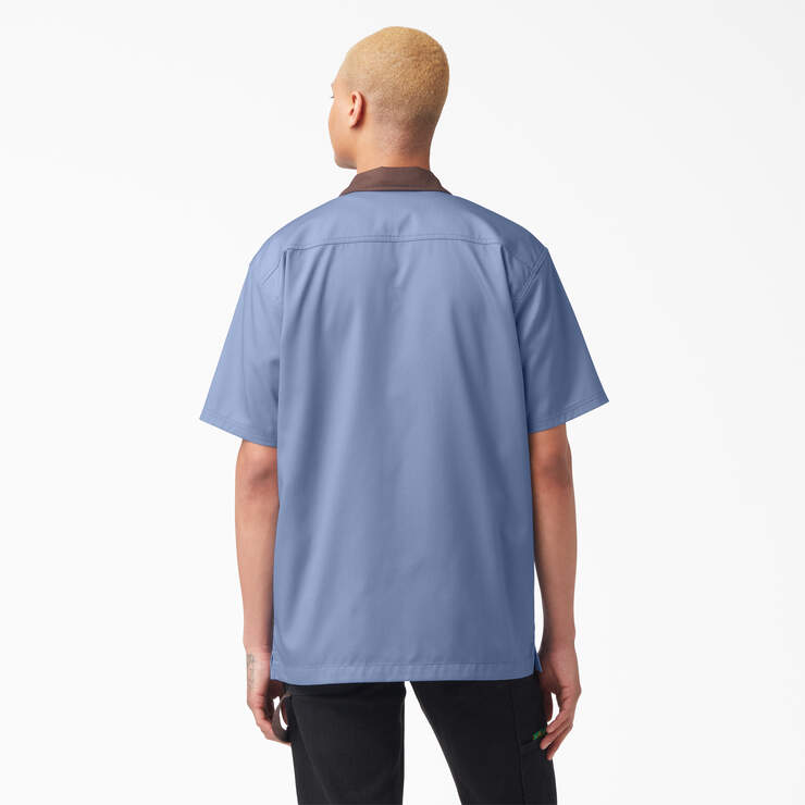 Chemise de travail à col contrastant Vincent Alvarez - Gulf Blue (GB) numéro de l’image 2