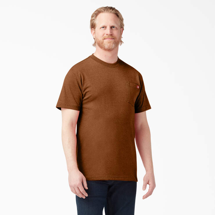 Heavyweight Heathered Short Sleeve Pocket T-Shirt - Copper Heather (EH2) image number 1