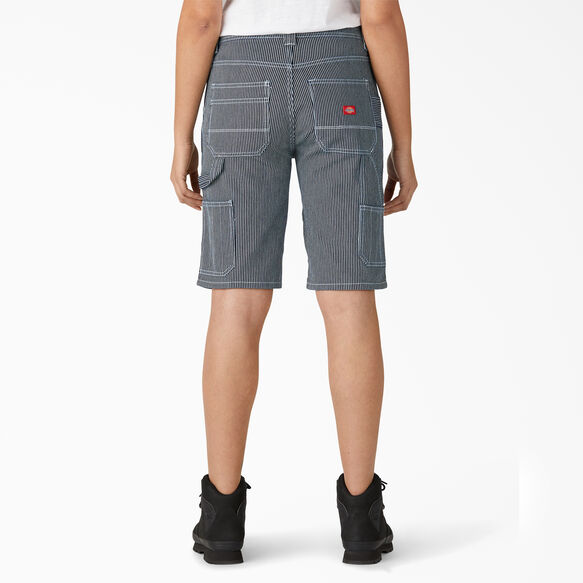 Women&rsquo;s Hickory Stripe Carpenter Shorts, 11&quot; - Rinsed Hickory Stripe &#40;RHS&#41;