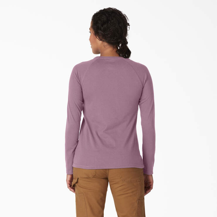 Women's Cooling Long Sleeve Pocket T-Shirt - Mauve Shadow Heather (VSH) image number 2