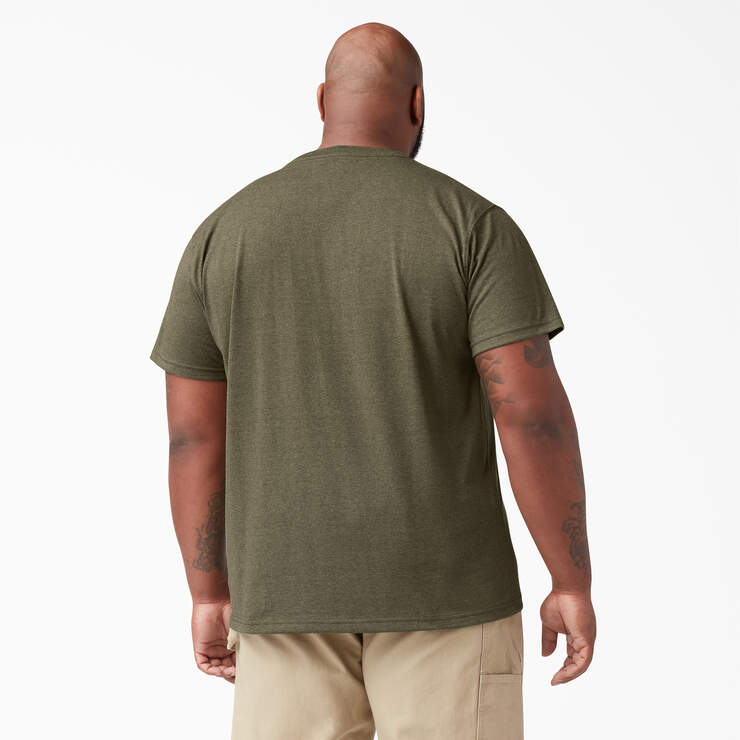 Heavyweight Heathered Short Sleeve Pocket T-Shirt - Military Green Heather (MLD) image number 4