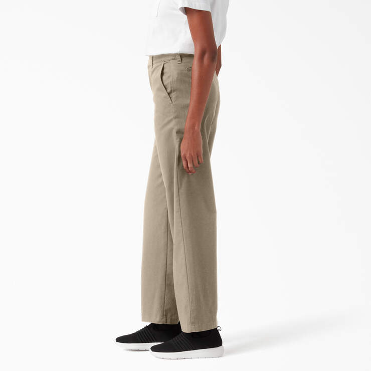 Women's Relaxed Fit Wide Leg Pants - Rinsed Desert Sand (RDS) image number 3
