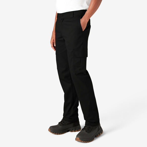 Pantalon cargo FLEX &agrave; coupe ajust&eacute;e et jambe droite - Black &#40;BK&#41;