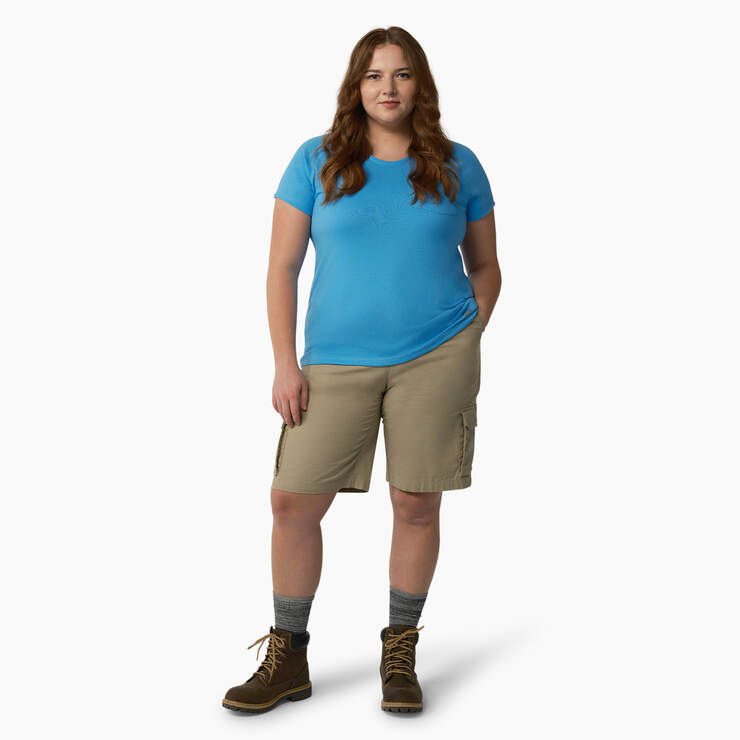 T-shirt rafraîchissant à manches courtes et à poche pour femmes - Azure Blue (AB2) numéro de l’image 4
