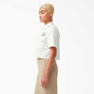 Women&#39;s Embroidered Patch Cropped Work Shirt - Rinsed Cloud &#40;R2C&#41;