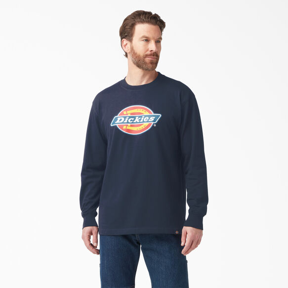 Tri-Color Logo Graphic Long Sleeve T-Shirt - Dark Navy &#40;DN&#41;