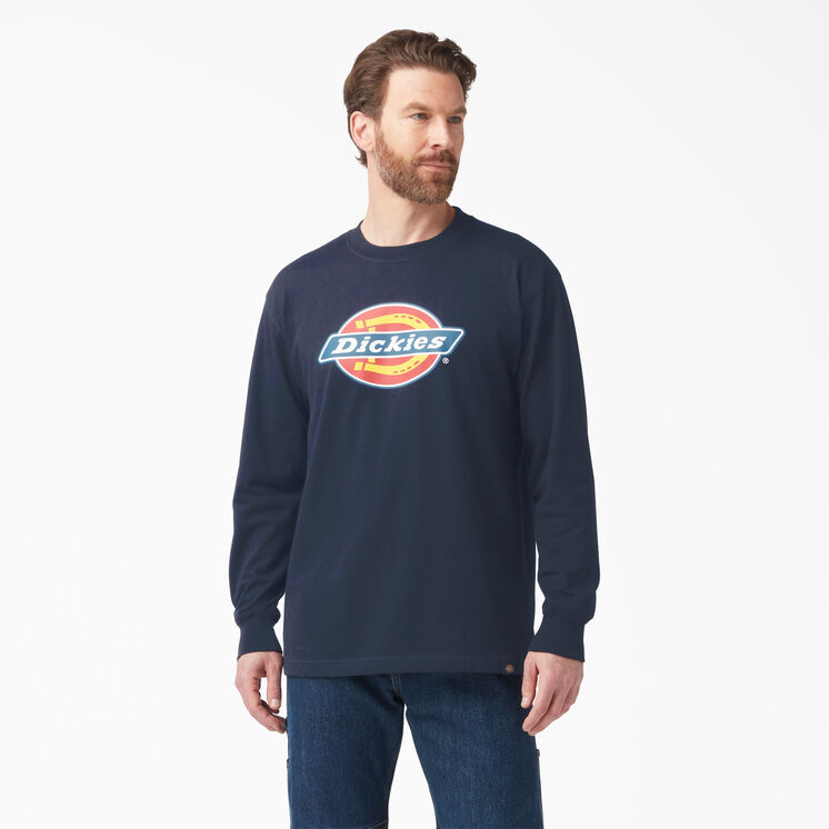 Tri-Color Logo Graphic Long Sleeve T-Shirt - Dark Navy &#40;DN&#41;
